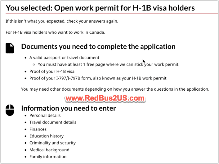 Guía, documentos y proceso de permiso de trabajo abierto H1B de Canadá