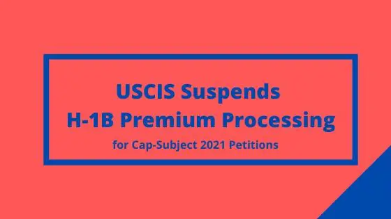 USCIS anuncia suspensión temporal del procesamiento premium H-1B 2021