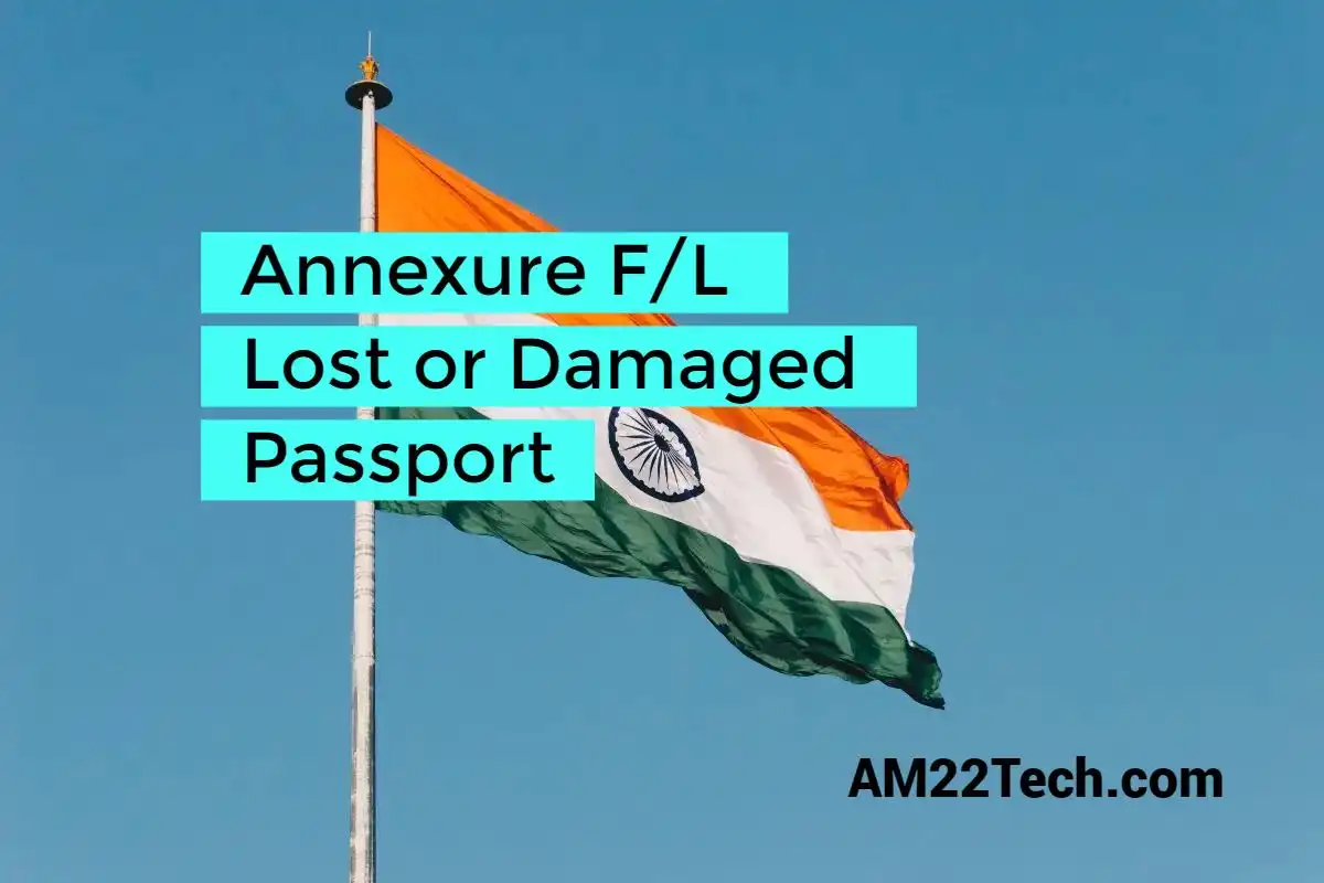 Apéndice F/L para la renovación de un pasaporte indio perdido o dañado